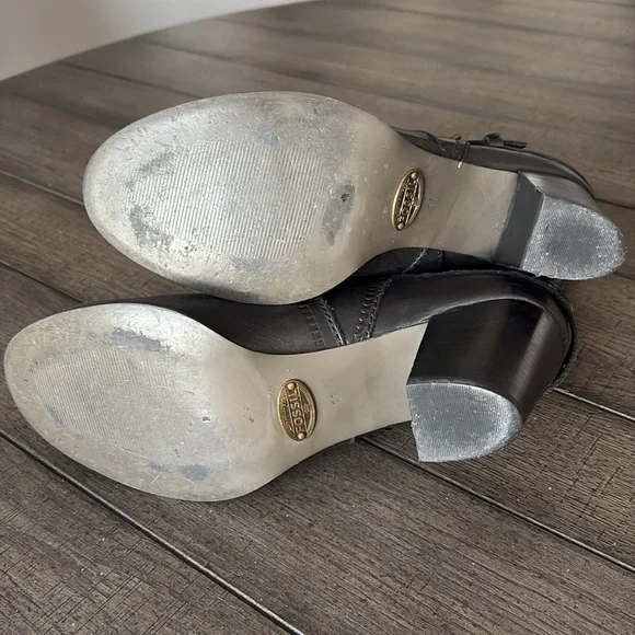 Black Leather Studded Ankle Boots - Picture 6 of 8